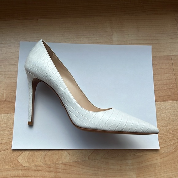 New (NWOB) PRADA Croc-effect Embossed Leather Pumps in White Size 39 - Picture 12 of 12